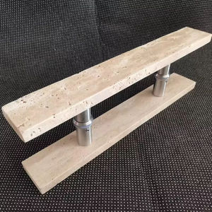 Manija de puerta de vidrio de piedra de cueva de tira larga, manija para puerta corredera de hotel y alojamiento rural, manija para puerta doble con marco, piedra de mármol - Product Image 4