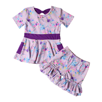 Ensemble Robe Fille en Soie Lactée Premium, Imprimé Adorable, Haute Qualité, Tenue Enfant Personnalisée 2 Pièces, Ensemble Vêtements Fille Adolescente Florale Été