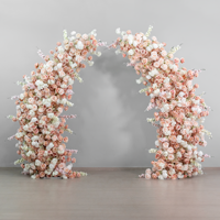 Arche de fleurs artificielles en rose blanche, décoration de toile de fond de mariage, arche florale en soie 8D pour cérémonie, fête, événement