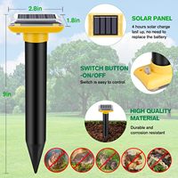 Répulsif animal Saijzek solaire ODM/OEM, vente chaude sur AMZ, avec piles, matériau ABS solide pour les taupes, les serpents, les gaufres, les campagnols