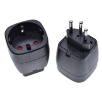 Adaptateur de voyage UE vers prise 3 broches 10A 250V en ABS et cuivre
