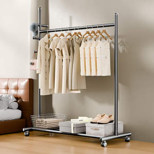 Petits portants à vêtements pour suspendre les vêtements, portant à vêtements avec roulettes, séchoir à linge portable sur roulettes, noir - Product Image 4