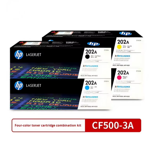 HP Genuine 202A Colored Toner Cartridge Full Original Compatible with M254NW 280NW 281FDN FDW Series Printers Set Four Colors