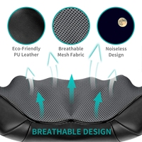 Masseur électrique Shiatsu 3D chauffant pour le dos, le cou et les épaules, avec fonction de pétrissage profond et coussin chauffant intégré
