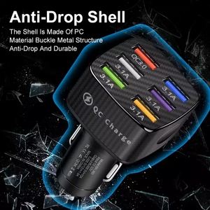 QC3.0 caricabatteria da auto 6USB 75W adattatore per telefono a ricarica rapida in auto 15A per iPhone 14 Xiaomi Huawei <span class=keywords><strong>Samsung</strong></span> Car Quick Charge - Product Image 6