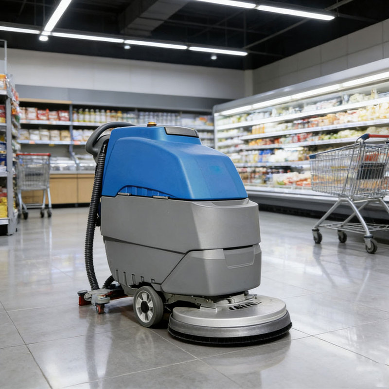 Mini Floor Scrubber Compact Battery Operated