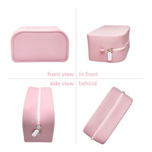 Custom Silicone <b>Makeup</b> <b>Box</b> Water Resistant Washable Large Capacity Portable Soft Handle - Product Image 4
