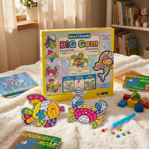 Grandes créations DIY en plastique : attrape-soleil diamant, ensemble de jouets de dessin pour enfants avec autocollants et patchs - Product Image 2