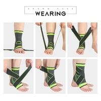 Protège-cheville de sport en nylon élastique unisexe, anti-entorse, compression, soutien, sangles et bandage enveloppant