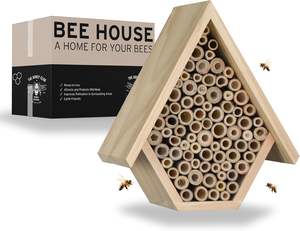 <span class=keywords><strong>Casa</strong></span> de abeja de madera maciza pequeña personalizada, hotel de abeja albañil de madera de pino para su jardín u huerto, hotel de insectos de madera - Product Image 1