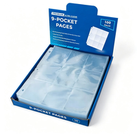 Páginas Ultra Transparentes para Tarjetas Coleccionables, 9 Bolsillos, Premium, 100 Unidades, Fundas de Carga Superior Diseñadas para Tarjetas TCG de Tamaño Estándar