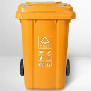 100L Boa Qualidade Reciclar Lixo Pode Armazenamento Plástico Cor Balde Característica Eco Material Deslizante Origem com rodas