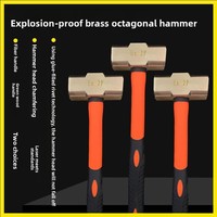 Marteau de démolition à tête octogonale en laiton de qualité industrielle, vente chaude, diamètre de la face de 1 1/2 pouce, longueur de 1 1/2 pouce, tête de marteau en bronze cuivré