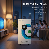 Batterie de stockage VANYO 16 kWh 51,2 V 314 Ah LiFePO4, 6000 cycles, garantie 5 ans, compatible avec onduleur