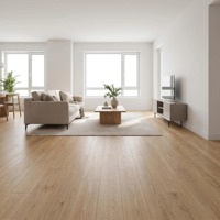 Plancher flottant HDF avec isolation acoustique préinstallée pour salon, maison en location, projets de rénovation à grande échelle