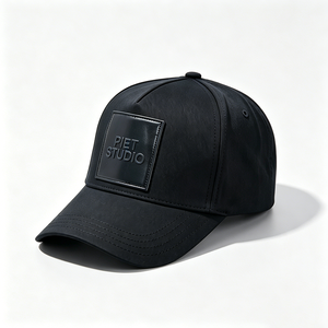 Black Structured <b>Baseball</b> <b>Cap</b> Custom Debossed Leather Patch Hat Unisex Premium Cotton Twill Sporty Common Streetwear <b>Cap</b> for - Product Image 6