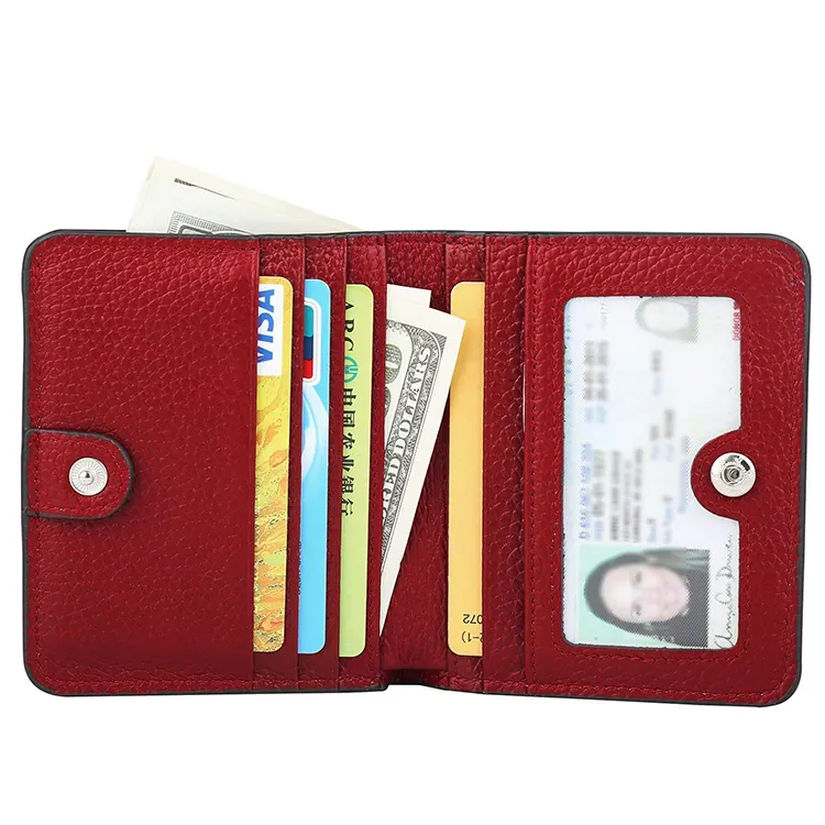 Ladies Purse Wallet RFID Blocking Women's Small Compact Bi-fold Leather Purse Front Pocket Mini Wallet