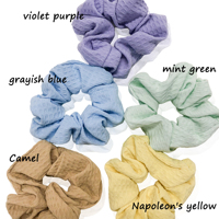 Chenghe Scrunchies en coton personnalisés, scrunchies en jersey, attaches pour cheveux douces pour femmes, scrunchies en tissu doux et confortable, style français