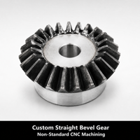 Engrenage conique droit non standard, sur mesure, avec gorge de clavette OEM 45 #   Acier trempé pour pièces de transmission d'automatisation à angle droit CNC