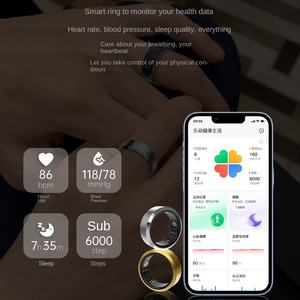 แหวนสมาร์ท Huaqiang North สำหรับการเชื่อมต่อข้ามพรมแดน วัดระดับออกซิเจนในเลือด อัตราการเต้นของหัวใจ กันน้ำ สำหรับการตรวจสอบสุขภาพ รองรับ Android และ IOS - Product Image 3