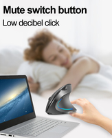 Mouse USB Berkualitas Tinggi Dengan Mouse Komputer 6D Optik Nirkabel Isi Ulang Ergonomis Vertikal