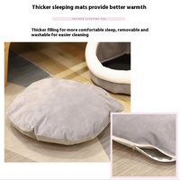 Lit pour chat toute saison à motif solide Hiver Chaud Eté Respirant Semi-fermé Maison pour chat Pet Dog Sleeping Supplies