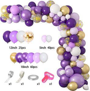 Ensemble d'arche <span class=keywords><strong>de</strong></span> chaîne <span class=keywords><strong>de</strong></span> ballons violets modernes Vaisselle et décorations <span class=keywords><strong>de</strong></span> couleurs mélangées pour les fêtes d'anniversaire et les mariages - Product Image 6