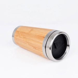 Bouteille en bambou et acier inoxydable, tasse à café isolée, gobelet de voyage en bambou, tasse à thé écologique - Product Image 2