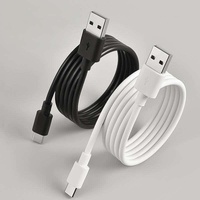 Kabel Data Pengisian Cepat USB Type-C 3A Asli Warna Putih Hitam Panjang 3.3FT 6.6FT 0.25M 1M 1.5M 2M