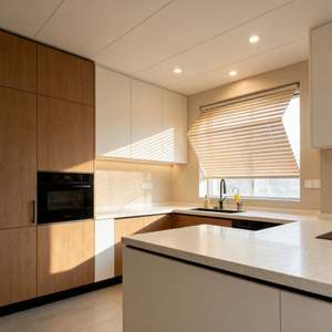 Gabinetes de Cocina de MDF Personalizados Gratuitos en 48H - Mueble de Cocina en Forma de L de Lujo Minimalista con Fregadero y Almacenamiento, Hecho en China - Product Image 5