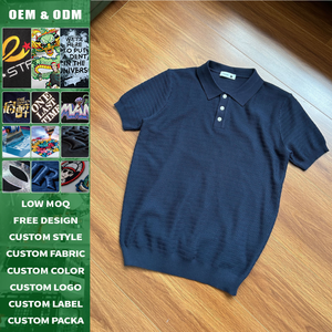 Polo de punto texturizado de algodón para hombre, corte holgado, color liso, ideal para el trabajo y el día a día, unisex, MOQ bajo, personalizable, verano 2026 - Product Image 2