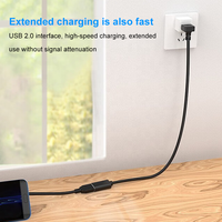 USB-Verlängerungskabel 90 Grad Abgewinkelt USB-Stecker auf Buchse Datenkabel Abgeschirmt Reiner Kupferleiter für Laptop Drucker IOS-Geräte