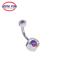 Ensemble de pierres précieuses en titane, anneaux de ventre, boucles d'oreilles, nombril, nez, piercing corporel, bijoux de mode, meilleure vente, ASTM F136