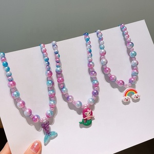 Collier et bracelet de princesse fantôme sirène, ensemble de perles pour fille, accessoires perlés faits à la main, nouvelle collection - Product Image 2