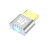 Dongle HDMI factice pour moniteur virtuel, émulateur d'affichage 4K avec lumière LED