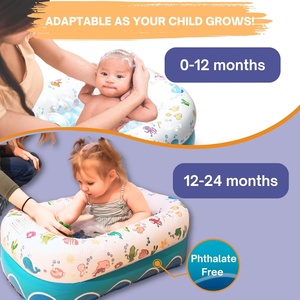 <b>Inflatable</b> Baby Bathtub Safe Portable Must-Have for 6-24 Months Collapsible Anti-Sliding Saddle Horn Seat Travel Toddler <b>Bath</b> - Product Image 2