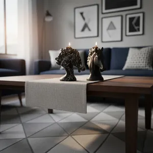 Ensemble de deux bougies en forme de cheval MUMHANE, faites à la main, pour la maison, le bar, les fêtes, bougies en cire parfumée, motifs de fleurs coniques, Halloween, Noël - Product Image 2