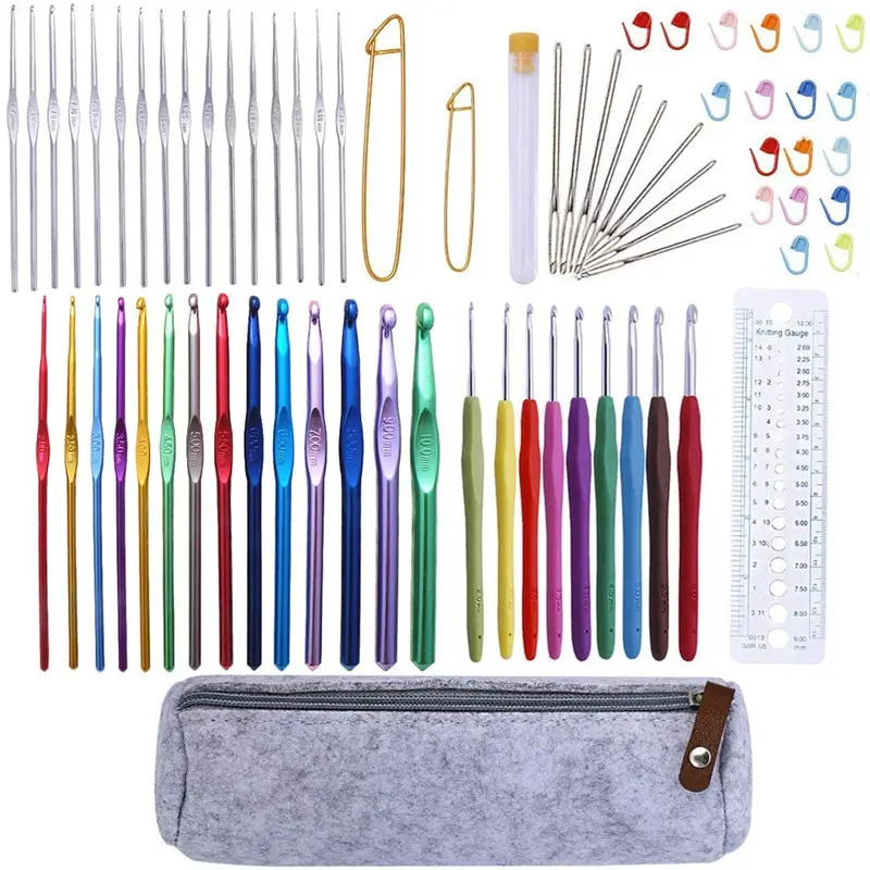 Crochet Needles Hooks MGZ-81 Knitting Needles Crochet Hooks Stitch Markers Weaving Knitting Needles Sewing Set Tools Craft Kit Crochet Needles Set