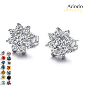 Boucles d'oreilles fleur <span class=keywords><strong>de</strong></span> tournesol en moissanite, argent sterling 925, élégantes et polyvalentes, pour femmes, vente en gros d'usine, bijoux - Product Image 1