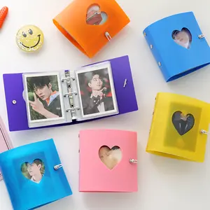 Mini PP Candy Color Photo Album 20 Inner Pages Binder Holds 40 Insert 3 Inch Mini K-pop Star Card Collect Book Photo Album