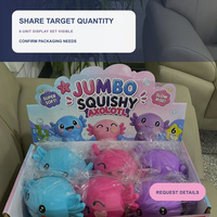 Jouet Squishy Axolotl Géant à Remontée Lente en Mousse PU Souple, Jouet Anti-Stress Animal à Presser pour Enfants