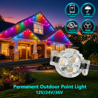 Lumières de Noël extérieures 12V 24V 36V 30mm RGBW Gemstone 3 LED IP68, décorations permanentes pour les avant-toits, éclairage ponctuel pour toiture