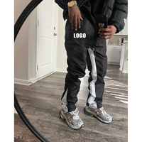 Survêtements d'hiver personnalisés pour hommes en polyester/nylon, ensemble veste coupe-vent zippée patchwork et pantalon de jogging, unisexe, réfléchissant, design 2-en-1