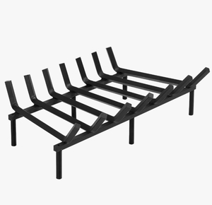 Support à bois en fonte anti-rayures avec pieds en caoutchouc pour chauffage domestique durable à haute température, idéal pour sols délicats - Product Image 1