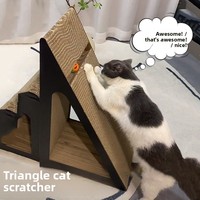 Griffoir pour chat en carton ondulé triangulaire vertical, style simple, jouet pour chaton, fournitures pour animaux de compagnie