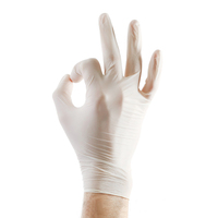 Gants d'examen en latex jetables de haute qualité, sans poudre, épaisseur 5 MIL, longueur 24 CM, texture lisse, bord coupé