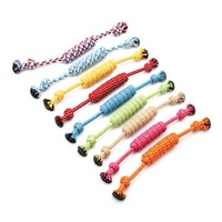 Jouet pour chien en corde de coton naturel pour mâcheurs agressifs, jeu de la corde, double nœud, nettoyage des dents, balle interactive pour chiens de grande taille
