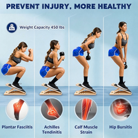 Planche inclinée portable en bois pour étirements des mollets, squats, étireur de mollets, planche inclinée réglable
