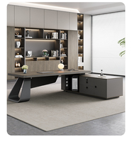 Ensemble de bureau et chaise de bureau Boss Bureau d'ordinateur en bois de direction moderne Mobilier commercial modulaire haut de gamme