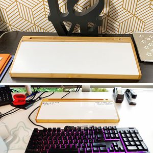 Tableau blanc de <span class=keywords><strong>bureau</strong></span> en bambou avec boîte de rangement, <span class=keywords><strong>support</strong></span> de tableau blanc effaçable à sec pour <span class=keywords><strong>bureau</strong></span>, <span class=keywords><strong>support</strong></span> de clavier d'ordinateur - Product Image 4
